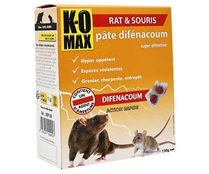 K-O MAX - RAT & SOURIS - pâte difénacoum - 150g
