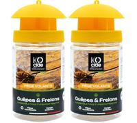 K-OCIDE - Piège Guêpes et Frelons - Réutilisable - Capture Efficace - Piège Extérieur Jardin, Terrasse, Piscine - Fabrication Française (Lot de 2)