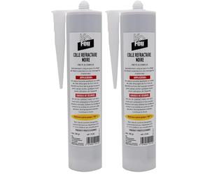 K-OFEU Colle réfractaire noire cartouche 500 g (310ml) (Lot de 2)