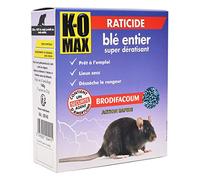 K-OMAX Raticide Souricide Brodifacoum - Blé entier, Prêt à l'emploi, Pour grenier & charpente - 140 g