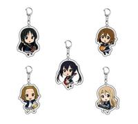 K on Acrylique Porte-clés KON Characterial Figure Hirasawa Yui,Akiyama Mio,Tainaka Ritsu,Kotobuki Tsumugi,Nakano Azusa Acrylique Porte-clés Anime Cosplay Party Accessories 5 Pcs Set