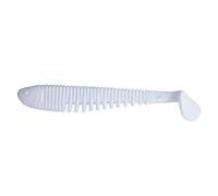 K.P Baits Skeleton Shad, Lot de 5 leurres Souples en Caoutchouc, 7,5 cm, pour Perche, Sandre, Truite, 001 White