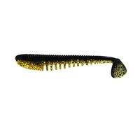 K.P Baits Skeleton Shad, Lot de 5 leurres Souples en Caoutchouc, 7,5 cm, pour Perche, Sandre, Truite, 028 Black n Gold