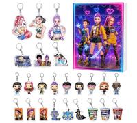 K-pop Advent Calendar 2025 with 24 Keychains and Collectible Toys Decorations Gifts for Boys Girls Teens 24pc Adorable Keychain (B)