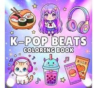 K-Pop Beats Coloring Book: Bold & Easy K-Pop Fandom Icons: Lightsticks, Photocards, Merch, Boba & Snacks - Color Your K-Pop World
