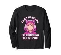 K-Pop Can't Hear You J'écoute Kpop Kawaii Manche Longue