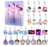 K-pop D-Demon H-Hunters Calendrier de l'Avent 2025 avec 24 porte-clés et jouets à collectionner décorations cadeaux pour garçons, filles, adolescents H-Huntrix Ru mi Mi ra Zo ey Ju nu Sa ja Boys Merch