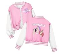 K pop D-Demon H-Hunters Veste Kpops H-Huntrix Enfants et Adolescents Veste Varsity Style Baseball, Y2K Style Streetwear avec Motif Anime, Blouson Aviateur pour Garçon & Fille