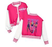 K pop D-Demon H-Hunters Veste Kpops H-Huntrix Enfants et Adolescents Veste Varsity Style Baseball, Y2K Style Streetwear avec Motif Anime, Blouson Aviateur pour Garçon & Fille
