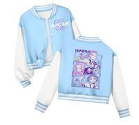 K pop D-Demon H-Hunters Veste Kpops H-Huntrix Enfants et Adolescents Veste Varsity Style Baseball, Y2K Style Streetwear avec Motif Anime, Blouson Aviateur pour Garçon & Fille