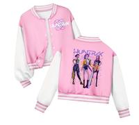 K pop D-Demon H-Hunters Veste Kpops H-Huntrix Enfants et Adolescents Veste Varsity Style Baseball, Y2K Style Streetwear avec Motif Anime, Blouson Aviateur pour Garçon & Fille