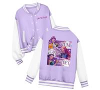 K Pop D-Demon H-Hunters Veste Kpops H-Huntrix Enfants et Adolescents Veste Varsity Style Baseball Y2K Style Streetwear avec Motif Anime Blouson Aviateur pour Garçon & Fille Mignon Décontractés