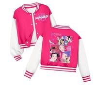 K pop D-Demon H-Hunters Veste Kpops H-Huntrix Enfants et Adolescents Veste Varsity Style Baseball, Y2K Style Streetwear avec Motif Anime, Blouson Aviateur pour Garçon & Fille