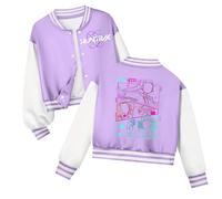 K pop D-Demon H-Hunters Veste Kpops H-Huntrix Enfants et Adolescents Veste Varsity Style Baseball, Y2K Style Streetwear avec Motif Anime, Blouson Aviateur pour Garçon & Fille