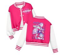 K pop D-Demon H-Hunters Veste Kpops H-Huntrix Enfants et Adolescents Veste Varsity Style Baseball, Y2K Style Streetwear avec Motif Anime, Blouson Aviateur pour Garçon & Fille