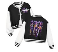 K pop D-Demon H-Hunters Veste Kpops H-Huntrix Enfants et Adolescents Veste Varsity Style Baseball, Y2K Style Streetwear avec Motif Anime, Blouson Aviateur pour Garçon & Fille