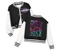 K pop D-Demon H-Hunters Veste Kpops H-Huntrix Enfants et Adolescents Veste Varsity Style Baseball, Y2K Style Streetwear avec Motif Anime, Blouson Aviateur pour Garçon & Fille