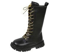 K-pop de-mon hun-ters Bottes en caoutchouc doublées pour enfant fille Bottes d'hiver classiques à lacets avec fermetures éclair latérales Bottes hautes en peluche chaude Bottes d'automne, 3, 31.5 EU