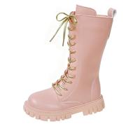 K-pop de-mon hun-ters Bottes en caoutchouc doublées pour enfant fille Bottes d'hiver classiques à lacets avec fermetures éclair latérales Bottes hautes en peluche chaude Bottes d'automne, 4, 31 EU