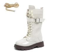 K-pop de-mon hun-ters Bottes en caoutchouc doublées pour enfants et filles Bottes d'hiver classiques à lacets avec fermetures éclair latérales en peluche chaude Bottes hautes Bottes d'automne, 6 avec