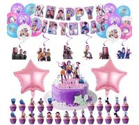 K-Pop Décoration de Fête pour Enfants, 56pcs K-Pop Décorations d'anniversaire, Kpop Ballons Anniversaire, Chasseur de Démons Bannière, Cake Topper K-Pop Dem0n Hun-ters pour Enfants/Fans de Fêtes