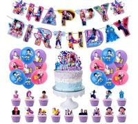 K-Pop Décoration de Fête pour Enfants, K-Pop Décorations d'anniversaire, K-pop Ballons Anniversaire, Chasseur de Démons Bannière, Cake Topper K-Pop Dem0n Hun-ters pour Enfants/Fans de Fêtes