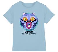 K-Pop Demon Hunters - Cartoon Derpy Save The Date Kids T Shirt, Sky Blue, 5-6