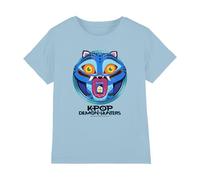 K-Pop Demon Hunters - Cartoon Derpy Save The Date Kids T Shirt, Sky Blue, 7-8