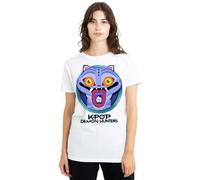 K-Pop Demon Hunters Cartoon Derpy Save The Date Ladies T Shirt, White, XL Women's