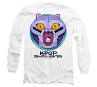 K-Pop Demon Hunters - Cartoon Derpy Save The Date Unisex Long Sleeve T Shirt, White, Medium
