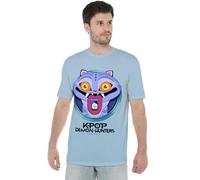 K-Pop Demon Hunters Cartoon Derpy Save The Date Unisex T Shirt Tricot, Bleu Ciel, S Mixte
