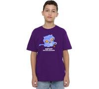 K-Pop Demon Hunters Cute Derpy Tiger Cartoon Kids T Shirt, Navy, Lilas, 5-6 Ans Mixte Enfant