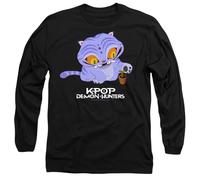 K-Pop Demon Hunters Cute Derpy Tiger Cartoon Unisex Long Sleeve T Shirt, Navy, Noir, L Mixte