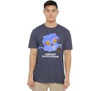 K-Pop Demon Hunters Cute Derpy Tiger Cartoon Unisex T Shirt, Heather Navy