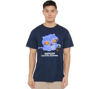 K-Pop Demon Hunters - Cute Derpy Tiger Cartoon Unisex T Shirt, Navy, Medium