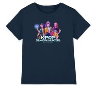 K-Pop Demon Hunters Demon Hunters-Huntrix Kpop Group Shirt, Navy, 5-6 Ans Unisex Kids