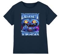 K-Pop Demon Hunters - Derpy Tiger Bootleg Kids T Shirt, Navy, 7-8