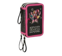 K-Pop Demon Hunters - ENERGY - Trousse scolaire avec 37 outils inclus, idéale pour les enfants de 5 à 14 ans, confortable et polyvalente, résistance, 12,5 x 5,5 x 19,5 cm