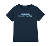 K-Pop Demon Hunters Full Colour Logo Shirt, Navy, 9-11 Ans Unisex Kids
