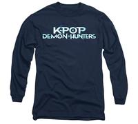K-Pop Demon Hunters Full Colour Logo Unisex Long Sleeve T Shirt, Navy
