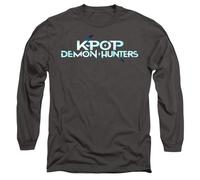 K-Pop Demon Hunters Full Colour Logo Unisex Long Sleeve T Shirt, Navy, Charbon, S Mixte