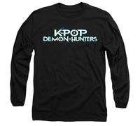 K-Pop Demon Hunters Full Colour Logo Unisex Long Sleeve T Shirt, Navy, Noir, M Mixte