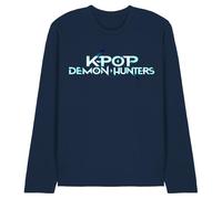 K-Pop Demon Hunters - Full Colour Logo Unisex Long Sleeve T Shirt, Navy, XX-Large