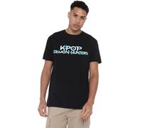 K-Pop Demon Hunters Full Colour Logo Unisex T Shirt, Navy, Noir, 5XL Mixte