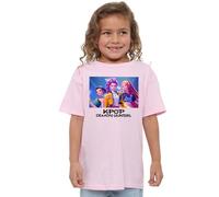 K-Pop Demon Hunters Heroic Huntrix Huntr/X Kids T Shirt, White, Rose Clair, 7-8 Ans Mixte Enfant