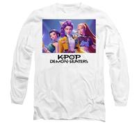 K-Pop Demon Hunters Heroic Huntrix Huntr/X Unisex Long Sleeve T Shirt, White, Blanc, XXL Mixte