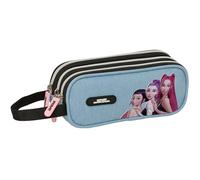 K-POP Demon Hunters - HUNTR/X - Trousse triple fermeture éclair, idéale pour les enfants de 5 à 14 ans, confortable et polyvalente, résistance, 21 x 7 x 8,5 cm