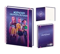 K-Pop Demon Hunters Huntrix Carnet à spirale A4 sous licence officielle