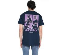 K-Pop Demon Hunters Huntrix Huntr/X Band Grid (Back Print Unisex T Shirt, Navy