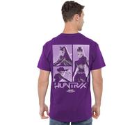 K-Pop Demon Hunters Huntrix Huntr/X Band Grid (Back Print Unisex T Shirt, Purple, XXL